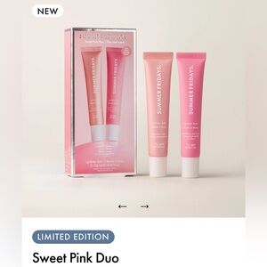 NWT + packaging! Limited edition Summer Friday's Sweet Pink Duo Lip Butter Balm